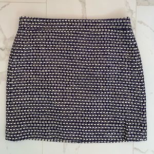 NWT J CREW royal blue,black and cream tweed skirt